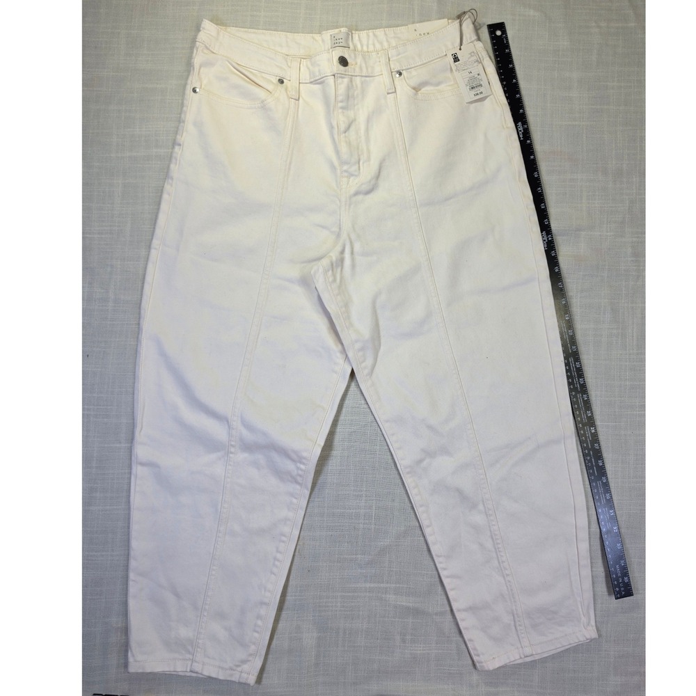 A New Day Off White Highest Rise Tapered Leg Seam Front Jeans 14R NWT